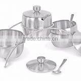 Stainless Steel Condiment Set Seasoning Containers With Stand and Spoons thumbnail-4