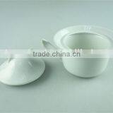 Irregular Sugar Pot,white Porcelain Canister,small Casserole thumbnail-3