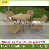 Outdoor Wicker Table Chairs Round Rattan Table With Four Chairs thumbnail-1