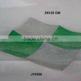 Four Compartment Cast Aluminium Enamel Bowl in Green and White Colour With Food Safe Enamel