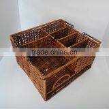 High Quality 3-tier Outdoor Caddy Organizer Plate Condiment Holder Portable Picnic Basket thumbnail-5