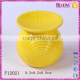 Yellow Ceramic round craft ceramic incense burner