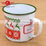 China New Design Popular Cheap White Enamel Camping Mug Wholesale thumbnail-4