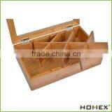 Bamboo 8 Compartment Rectangular Tea Box/Homex_Factory thumbnail-1
