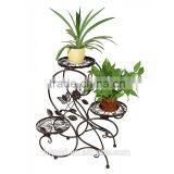 Handicraft Garden Decor Plant Pot Display Retro 3-tier Classic Flower Stand With Modern "S" Design Iron Plant Pot Trays thumbnail-2