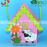 BSCI Audit Factory New Design Easter Decoration Non-woven Fabric House Basket, Easter Cheap Decorative Baskets thumbnail-2