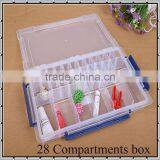 PP Plastic Clear Tool Box Organizer Bin Storage Box With 28 Compartments thumbnail-1