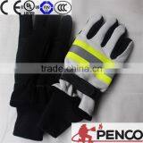 Sheepskin Fire Retardant 3m Reflective Black Cuff Hand Protected Police Cleaner Worker Fireman Gloves thumbnail-2