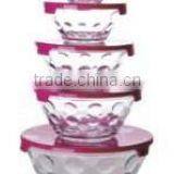 GH059 5pcs Glass Bowl Set with lid