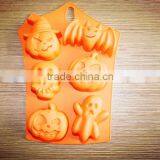 Foog-grade Halloween Pumpkin Silicone Baking Mold Cake Pan Cookies Pan Pudding Mold Jelly Mold Chocolate Mold thumbnail-1