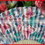 Promotional Cotton Cloth Hand Fan With Butterfly thumbnail-6