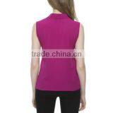 2016 Women V Neck 6 Colors Sleeveless Chiffon Blouses thumbnail-4