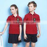 Custom Unisex Summer Red Color Polo School Uniform Shirt thumbnail-4