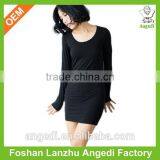 Skinny Fit Women Long Sleeve Home Dress Cotton Korean Stretch Style Long t Shirt thumbnail-1