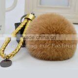 CX-R-24 Genuine Rabbit Fur Ball Mobile Phone Gift Fur Pom Pom Keychain thumbnail-1