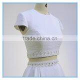 New Design Two Piece Front Short Back Long Trailing Wedding Dress thumbnail-3