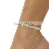 Custom Cupchian Crystal Anklet White Crystal Prong Seting Anklet Five Star Claw Chain Barefoot Jewelry for Summer Holiady thumbnail-2