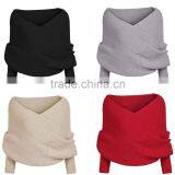High Quality Women 100% Cotton Knitted Pashmina Scarf And Shawl China thumbnail-2