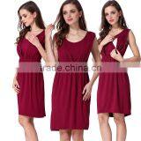 Comfortable Cotton Stretch Maternity Loose Dress Pregnant Clothes Low MOQ Breastfeeding thumbnail-1