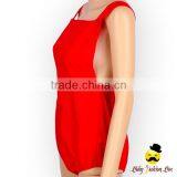 HYB173 Yihong Solid Color Red Shoulder Strap Baby Girls Jumpsuits For 0-6Years Girls Wear Romper thumbnail-3