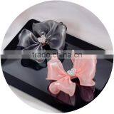S17170A Wholesale Colorful Girl Kids Baby Handmade Organza Bow Hair Clips thumbnail-5