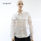 Hot sale lady long sleeve 100%cotton office women office shirts and tops