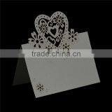 Paper Wedding Party Name Place Card Heart Gray thumbnail-1