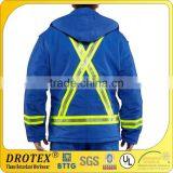 Protective Coverall Flame Resistant Duck Coat With Reflective Stripe and Quilt-Lined thumbnail-2