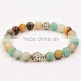 Crystal Clear Agate Bead Bracelet With Buddha Head Accessories Bead Bracelet Jewelry thumbnail-5