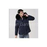 2015 Navy Mens Winter Black Fur Collar Coat,navy Fashion Down Coat for Mens Business Faux Fur Coat for Mens thumbnail-2