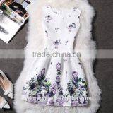 Girl Black Flower Printed Princess Dress/l Girl Sleeveless Printed Princess Holiday Dress/new Design Girl Printed Dress thumbnail-4