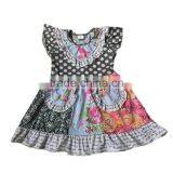 Summer Dress for Girls Flutter Sleeve Printing Lace Ruffle Dress Have Pocket Latest Dress Styles Children Frocks Designs thumbnail-1