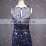 LN147 Stunning Beaded Sleeveless Elegant Navy Blue Sale Beaded Brazilian Evening Dress thumbnail-5