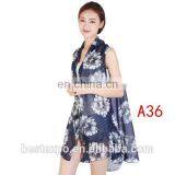 Latest Design Girls Bikini Swimwear Cover up Chiffon Beach Wear Blouse Summer Ladies Long Tops for Leggings thumbnail-3