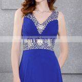 Grace Karin Womens Sleeveless Beaded Blue Party Gowns Chiffon Long Evening Dress CL4410 thumbnail-3