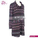 2017 Fall Spandex Turkish Style Plus Size One Piece Digital Printing Ropa Mujer Tunic for Woman