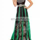 Glamourous Green Egyptian Kaftan Pakistani Dress for Women thumbnail-1