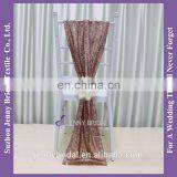 C385#24 Pageant and Bridal Sash Rose Gold Sequin Chair Cover Chair Sashes thumbnail-4