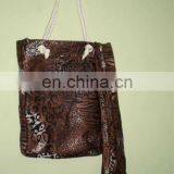 Cotton Floral Printed Canvas Bag,Cotton Canvas Handbag Beach Bags thumbnail-1