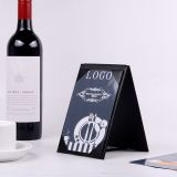Leather Table Tent Menu Holder Menu Sign Display Covers for cafes bars or Restaurant Black (6''×4'' inch)