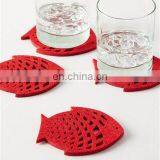 Custom Design Red Color Cup Heated Drink Coaster Holder Table for Drinks Felt Coasters Kung fu Tea Ceremony Accessories thumbnail-2
