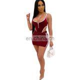 Women Clothing Rompers Bodysuit Top and Skirt Two Sexy Club Outfits Matching Velvet 2 Piece Sets thumbnail-1