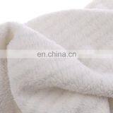 China Cheap Reversible Cream Color Plush Sherpa Blanket With Metallic Silver Yarn Knit Lurex thumbnail-3