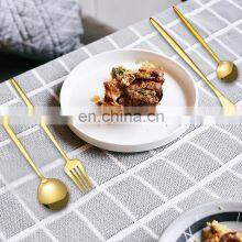 Factory Supply Quality Portable Silver Gradient Royal Gold 24pcs Stainless Steel Cutlery Set