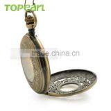 Hollow-cut Design Antique Mechanical Pocket Watch Chain Value Quality White Dial Arabic Numeral LPW640 thumbnail-4