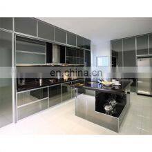 Custom Aluminium/Stainless Steel Modular Kitchen Cabinets Design Modern Kitchen Pantry Cabinet thumbnail-3
