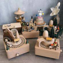 Handmade Wooden Rotating Music Box Creative Gift thumbnail-3