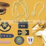 Hand Machine Bullion Silk Embroidery Rank Fashion Blazer Badges Uniform Insignia