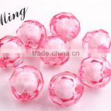 Pink Color Chunky Acrylic Round Transparent Plastic Facted Beads in Beads 8mm to 20mm Stock ,Paypal Accept