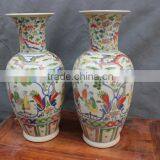 Chinese Antique Qing Dynasty Heavy Famille Rose Porcelain Vase for Luxury Collection thumbnail-1